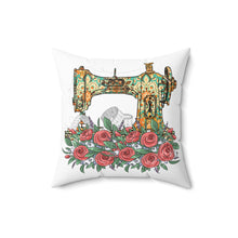 Retro Gorgeous Sewing Machine Spun Polyester Square Pillow