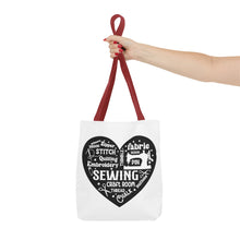 Black Sewing Word Cloud Tote Bag