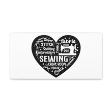 Black Sewing Word Cloud - Canvas Gallery Wraps