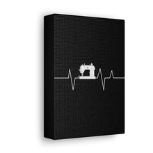 Sewing Machine Heart Beat - Black - Canvas Gallery Wraps