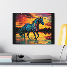 Colorful Modern Horse - Canvas Gallery Wraps - Black