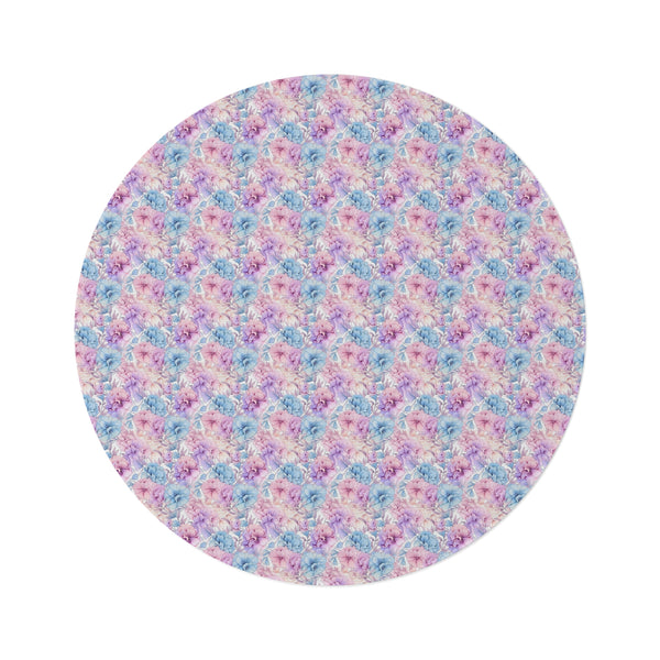 Pastel Alcohol Ink Flowers Pattern 7 Round Rug