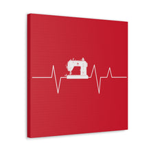 Sewing Machine Heart Beat - Red - Canvas Gallery Wraps