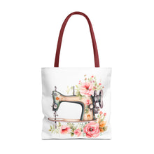 Blue Floral Sewing Machine Tote Bag