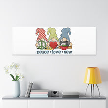 Peace, Love, Sew Gnomes - Canvas Gallery Wraps - White