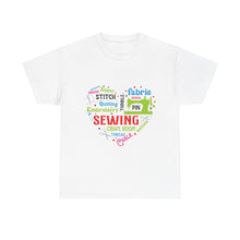 Colorful Sewing Word Cloud Unisex Heavy Cotton Tee