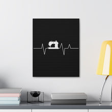 Sewing Machine Heart Beat - Black - Canvas Gallery Wraps