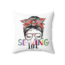 Sewing Life 1 Spun Polyester Square Pillow - White