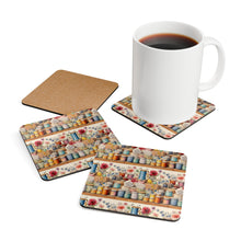 Watercolor Sewing Supplies 2 Corkwood Coaster Set