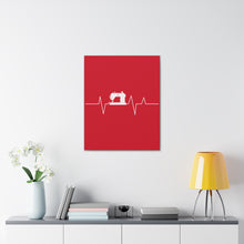 Sewing Machine Heart Beat - Red - Canvas Gallery Wraps