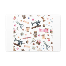 Sewing Elements White - Canvas Gallery Wraps