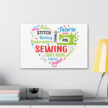 Colorful Sewing Word Cloud - Canvas Gallery Wraps