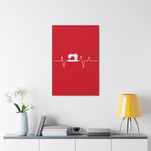 Sewing Machine Heart Beat - Red - Canvas Gallery Wraps