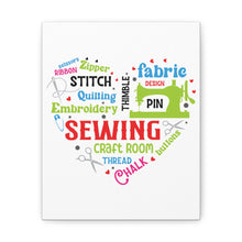 Colorful Sewing Word Cloud - Canvas Gallery Wraps