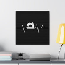 Sewing Machine Heart Beat - Black - Canvas Gallery Wraps