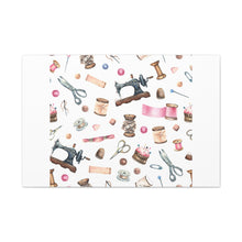 Sewing Elements White - Canvas Gallery Wraps