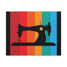 Retro Sewing Machine - Black - Canvas Gallery Wraps