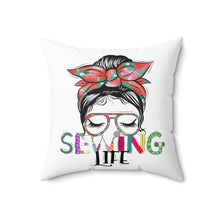 Sewing Life 1 Spun Polyester Square Pillow - White