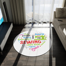 Colorful Sewing Word Cloud Round Rug