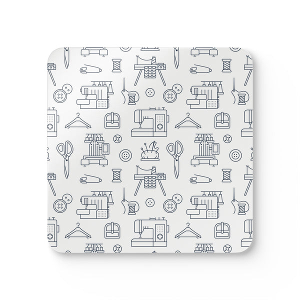 Outlined Sewing Elements Corkwood Coaster Set