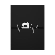 Sewing Machine Heart Beat - Black - Canvas Gallery Wraps