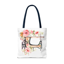 Blue Floral Sewing Machine Tote Bag