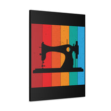 Retro Sewing Machine - Black - Canvas Gallery Wraps