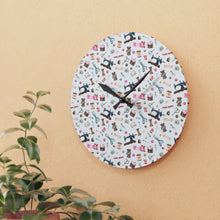 Sewing Elements White Acrylic Wall Clock
