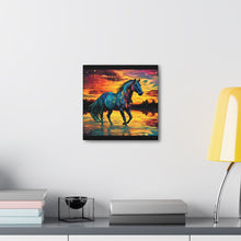 Colorful Modern Horse - Canvas Gallery Wraps - Black