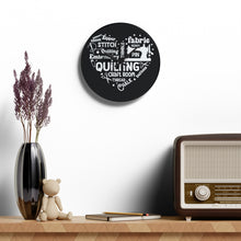 Quilting Word Cloud Acrylic Wall Clock