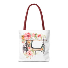 Blue Floral Sewing Machine Tote Bag