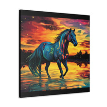 Colorful Modern Horse - Canvas Gallery Wraps - Black