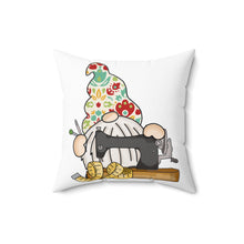 Gnome & Sewing Machine 1 Spun Polyester Square Pillow