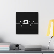 Sewing Machine Heart Beat - Black - Canvas Gallery Wraps