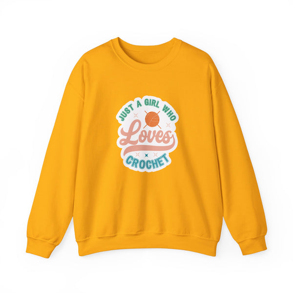 Just A Girl Crochet Unisex Heavy Blend™ Crewneck Sweatshirt