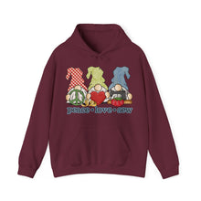 Peace, Love, Sew Gnomes Unisex Heavy Blend™ Hooded Sweatshirt
