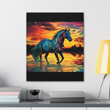 Colorful Modern Horse - Canvas Gallery Wraps - Black