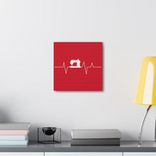 Sewing Machine Heart Beat - Red - Canvas Gallery Wraps