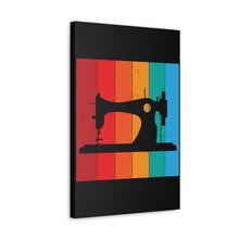 Retro Sewing Machine - Black - Canvas Gallery Wraps