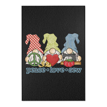 Peace, Love, Sew Gnomes Area Rugs - Black