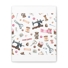 Sewing Elements White - Canvas Gallery Wraps