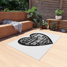 Black Sewing Word Cloud Outdoor Rug