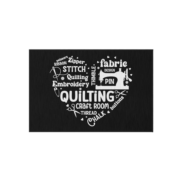 Quilting Word Cloud Outdoor Rug