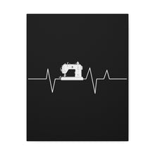 Sewing Machine Heart Beat - Black - Canvas Gallery Wraps