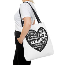 Black Sewing Word Cloud Tote Bag