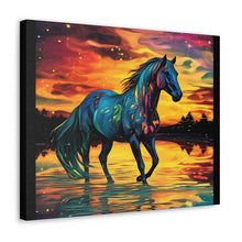 Colorful Modern Horse - Canvas Gallery Wraps - Black