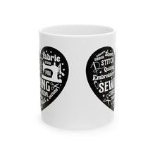 Black Sewing Word Cloud Ceramic Mug, (11oz, 15oz)