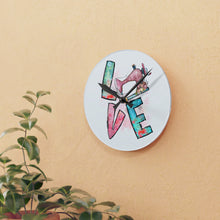 Sewing Love Acrylic Wall Clock - White