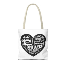 Black Sewing Word Cloud Tote Bag