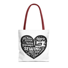 Black Sewing Word Cloud Tote Bag